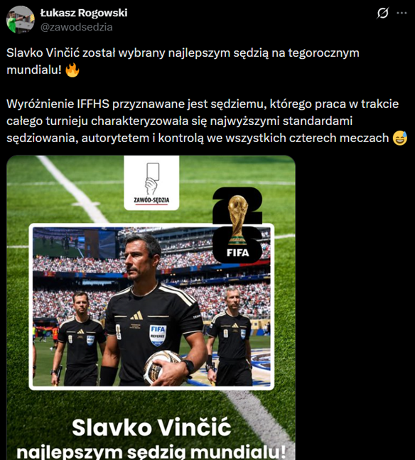 HIT! Oto NAJLEPSZY SĘDZIA Mistrzostw Świata 2026!